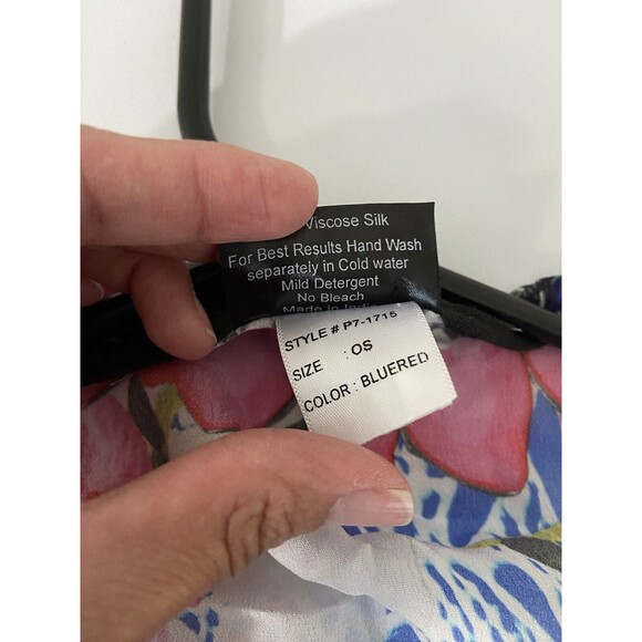 Sakkas Caftan Coverup Dress O/S Laisson Flowy Hi-Low/Top Rhinestone Boxy V-Neck - Picture 7 of 12